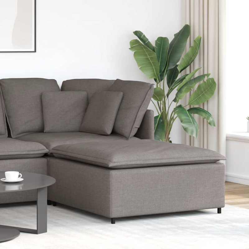 Modulares Sofa Fußhocker-Modul Taupe 100x100x48 cm