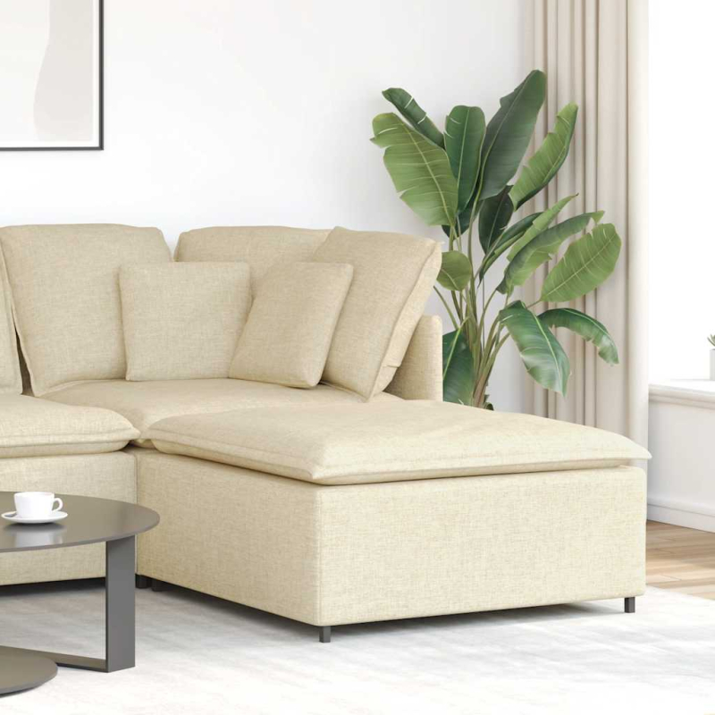 Modulares Sofa Fußhocker-Modul Creme 100x100x48 cm