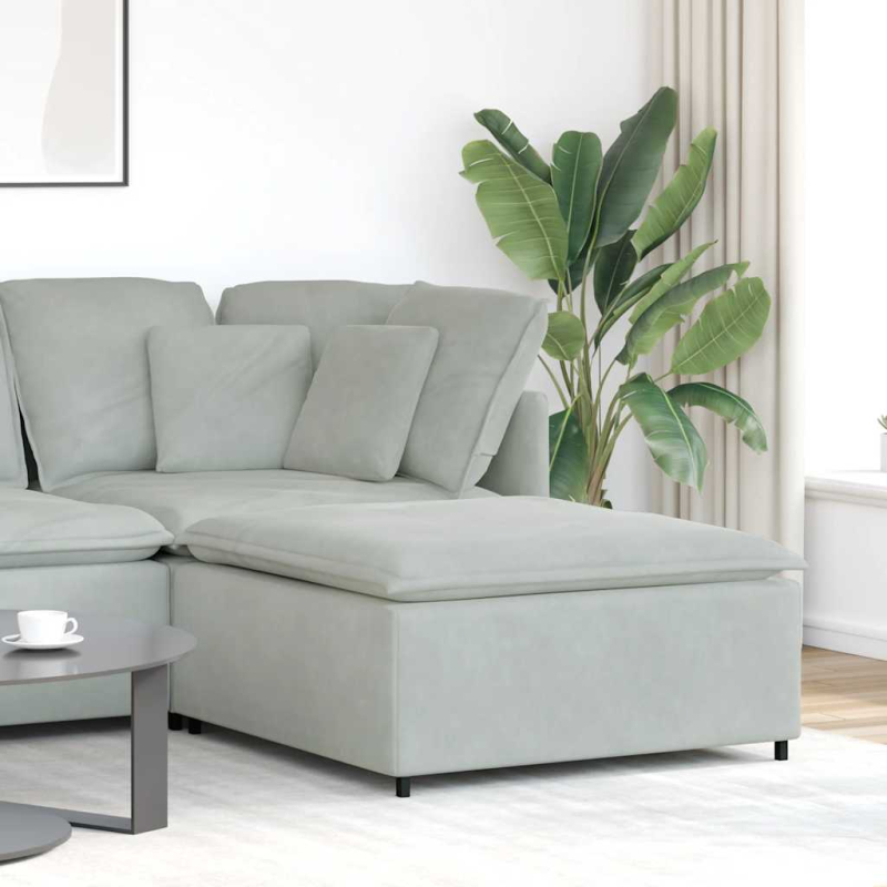 Modulares Sofa Fußhocker-Modul Hellgrau 100x100x48 cm