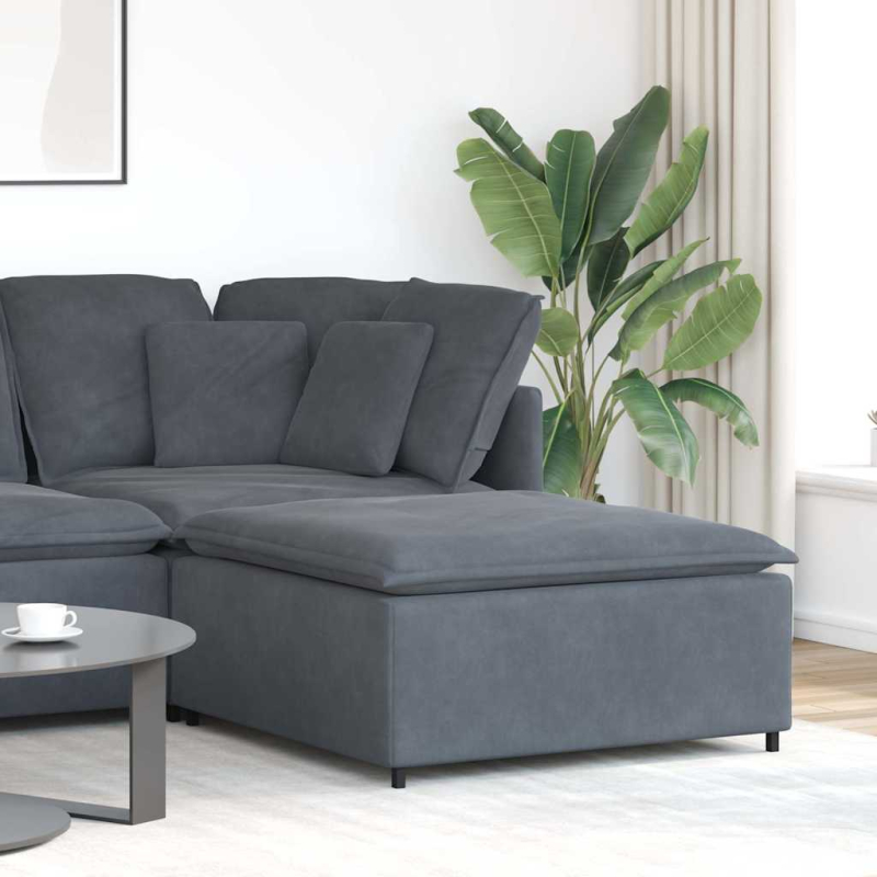 Modulares Sofa Fußhocker-Modul Dunkelgrau 100x100x48 cm