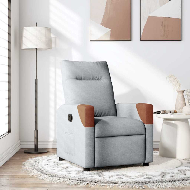 Relaxsessel Hellgrau Stoff