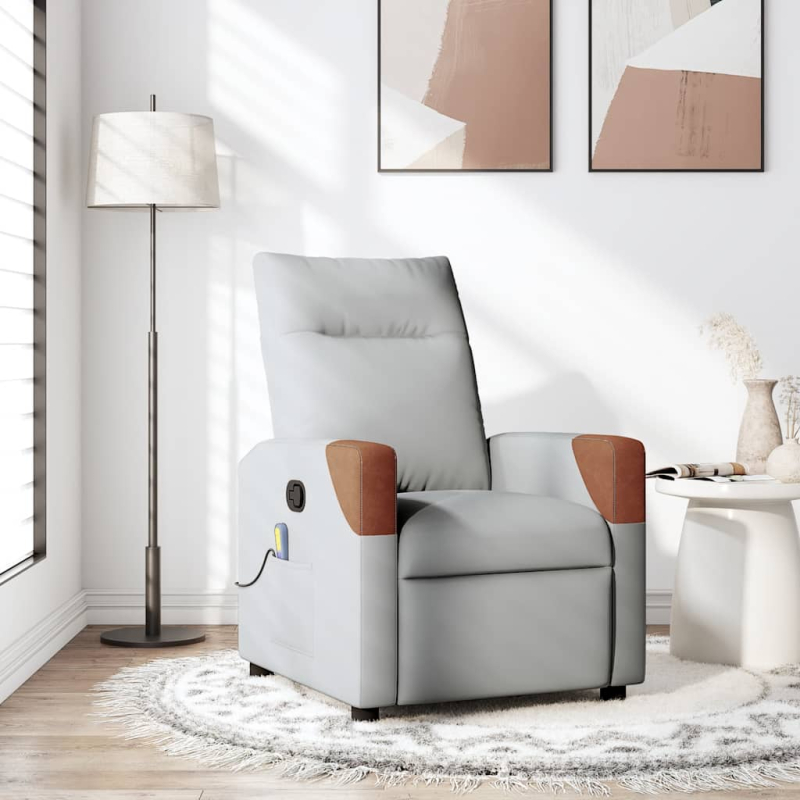 Massagesessel Wolkengrau Stoff
