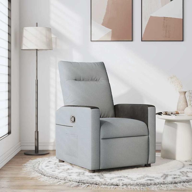Relaxsessel Hellgrau Stoff