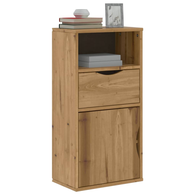 Beistellschrank mit Schublade ODDA 40x24x79cm Massivholz Kiefer