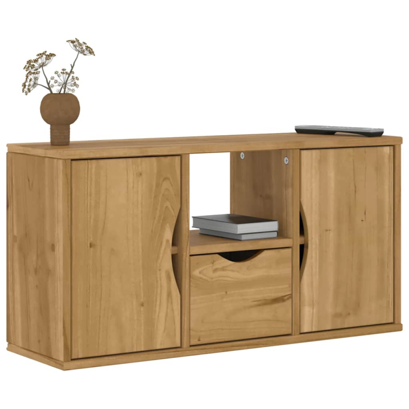 TV-Schrank mit Schublade ODDA 79x24x40 cm Massivholz Kiefer