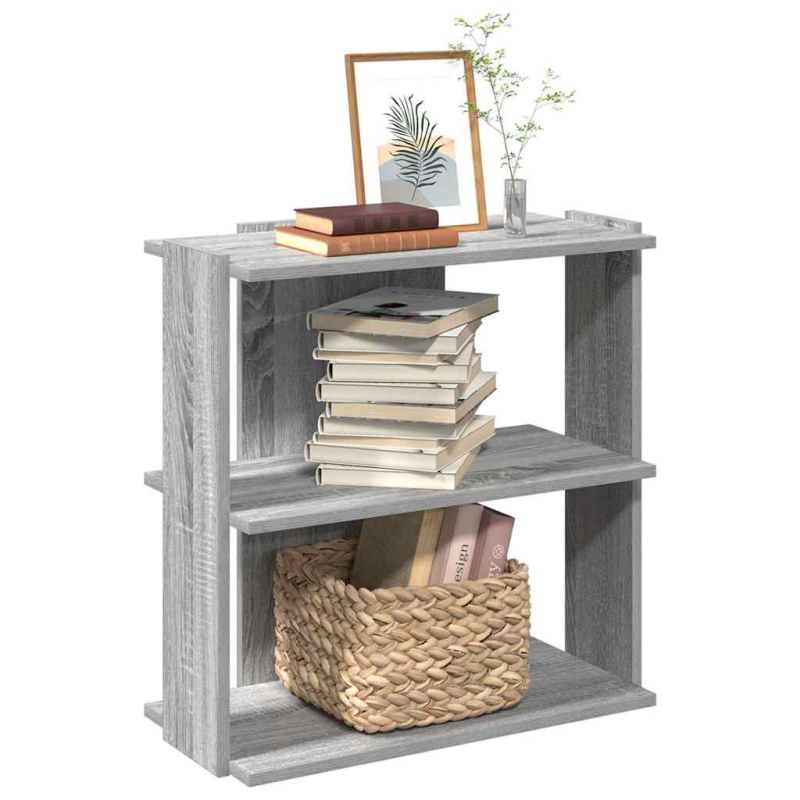 Bücherregal 3 Böden Grau Sonoma 60x30x60 cm Holzwerkstoff