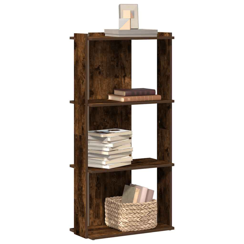 Bücherregal 3 Böden Räuchereiche 60x30x120 cm Holzwerkstoff