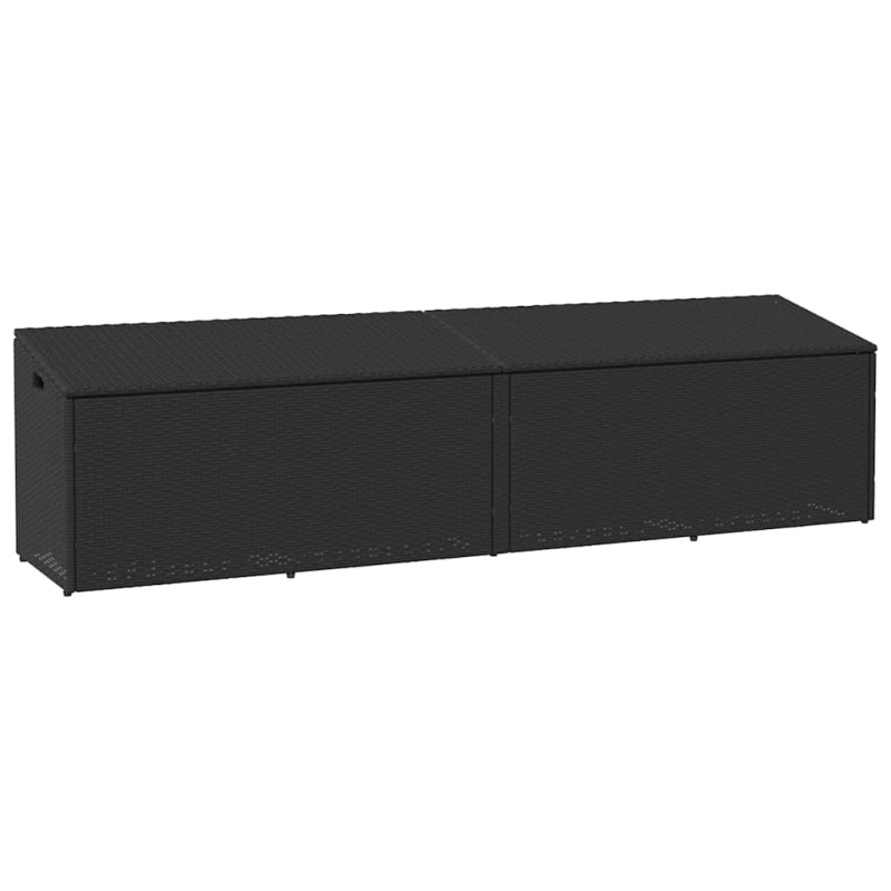 Garten-Auflagenbox Schwarz 220x50x58 cm Poly Rattan