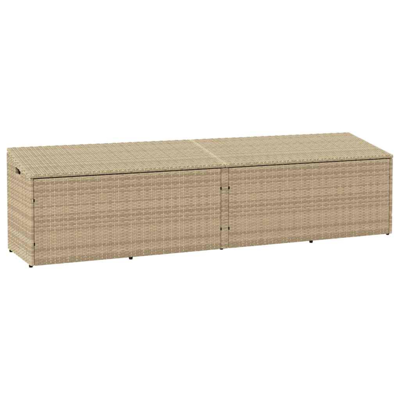 Garten-Auflagenbox Beige 220x50x58 cm Poly Rattan