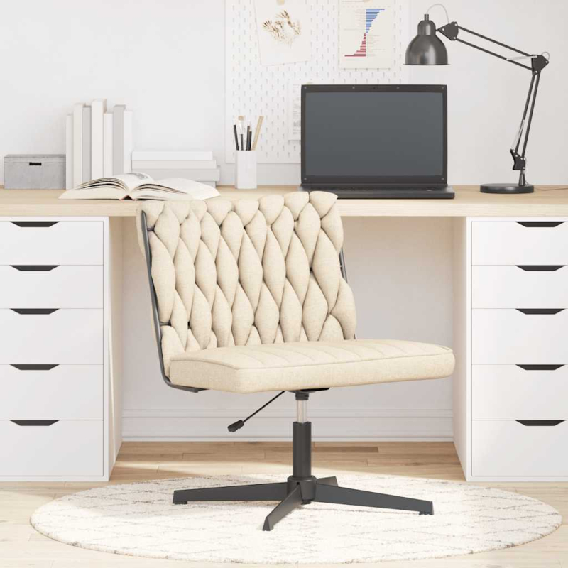 Bürostuhl Drehbar Creme Stoff