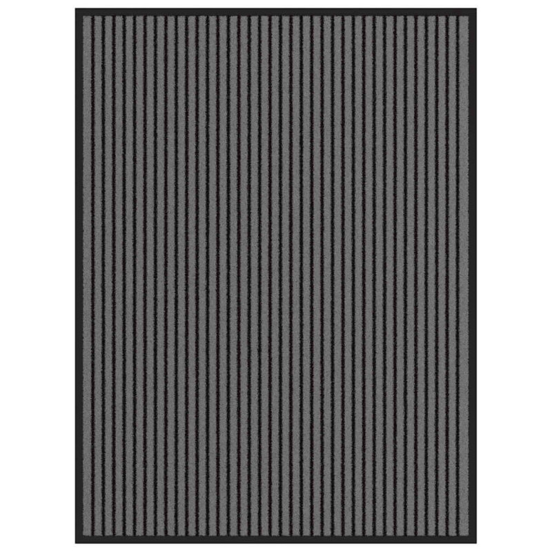 Fußmatte Streifen Schwarz und Grau 90x120 cm