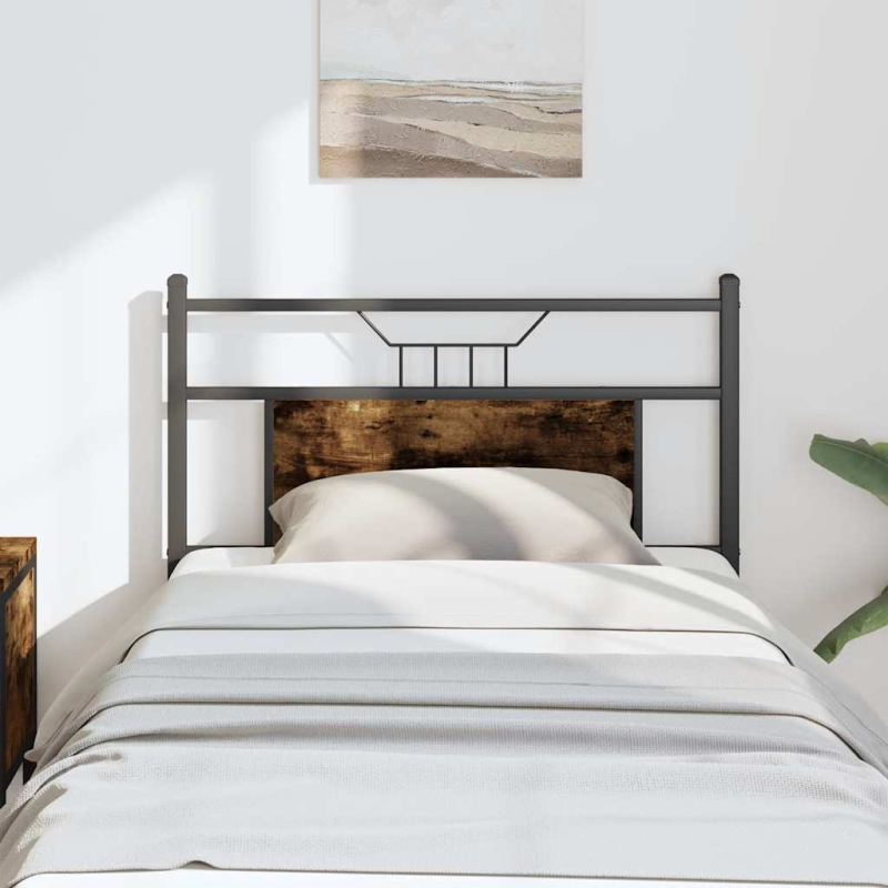 Kopfteil Räuchereiche 75 cm Holzwerkstoff und Stahl