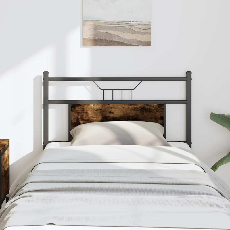 Kopfteil Räuchereiche 80 cm Holzwerkstoff und Stahl
