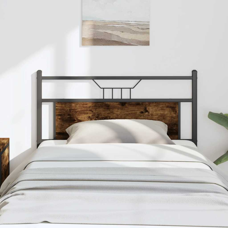 Kopfteil Räuchereiche 107 cm Holzwerkstoff und Stahl