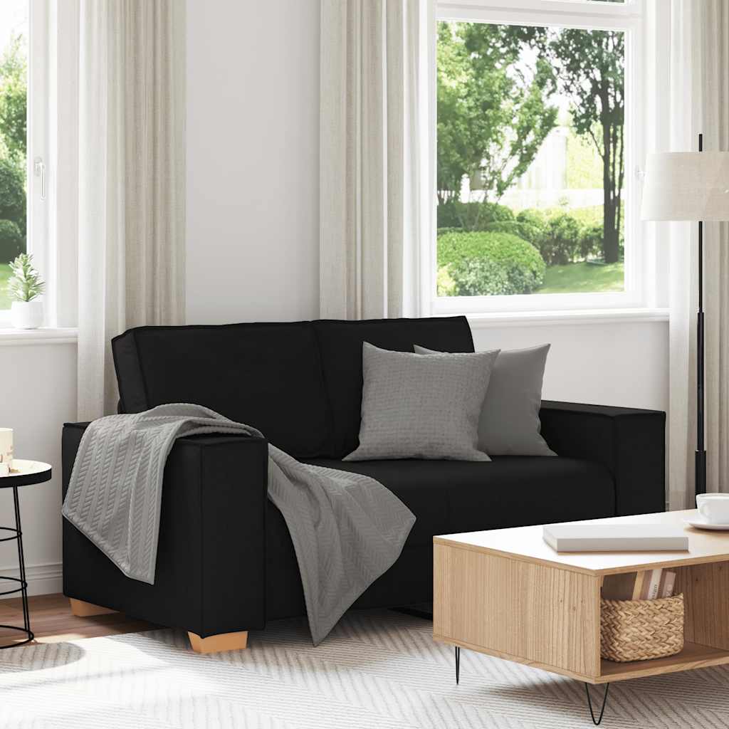 2-Sitzer Sofa Schwarz 120 cm Stoff