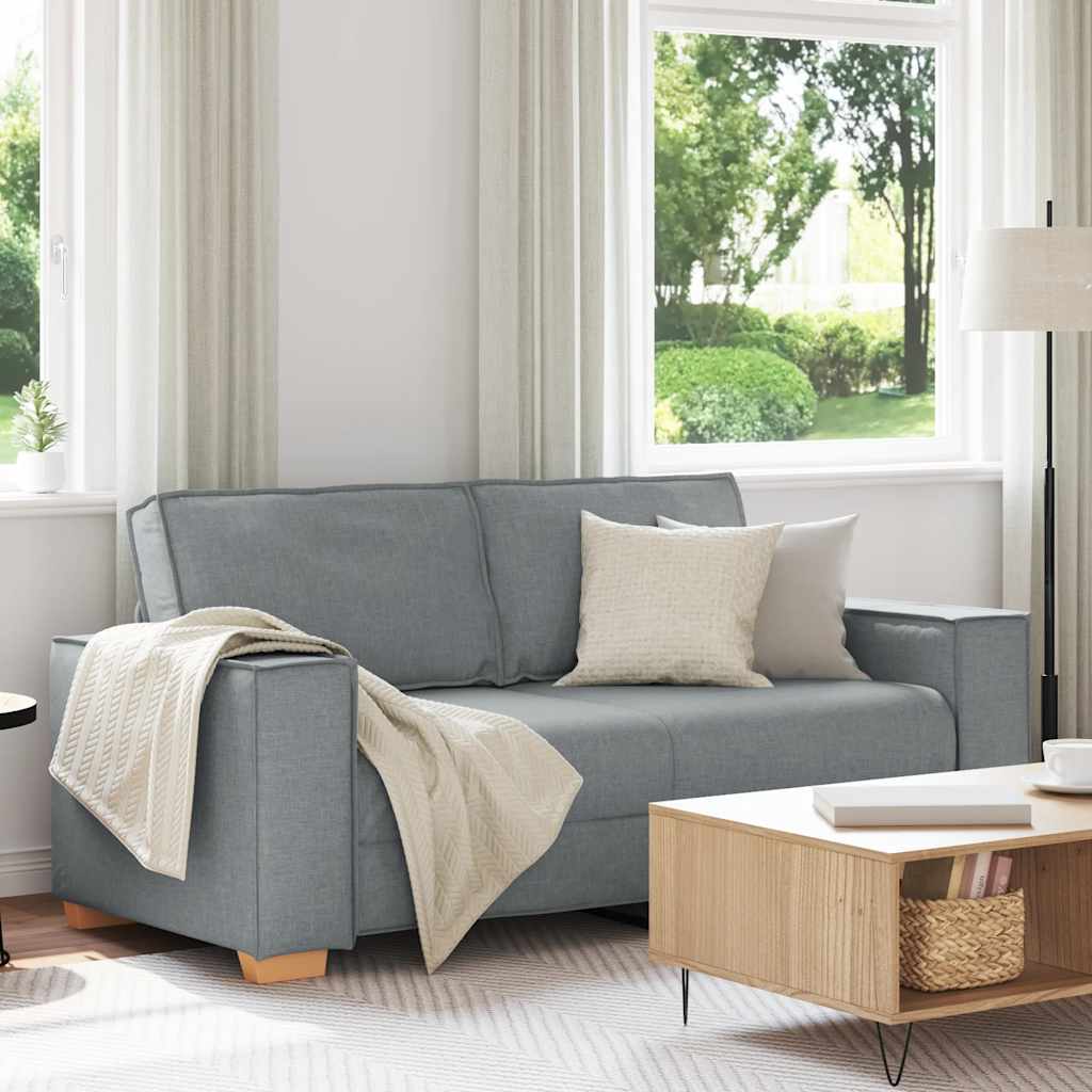 2-Sitzer Sofa Hellgrau 140 cm Stoff
