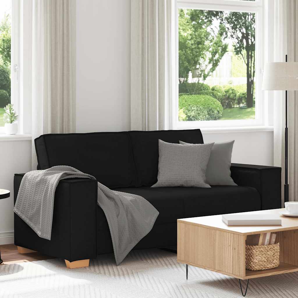 2-Sitzer Sofa Schwarz 140 cm Stoff