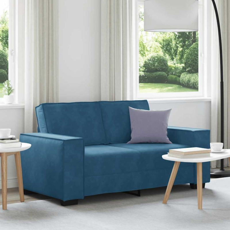 2-Sitzer-Sofa Blau 120 cm Samt