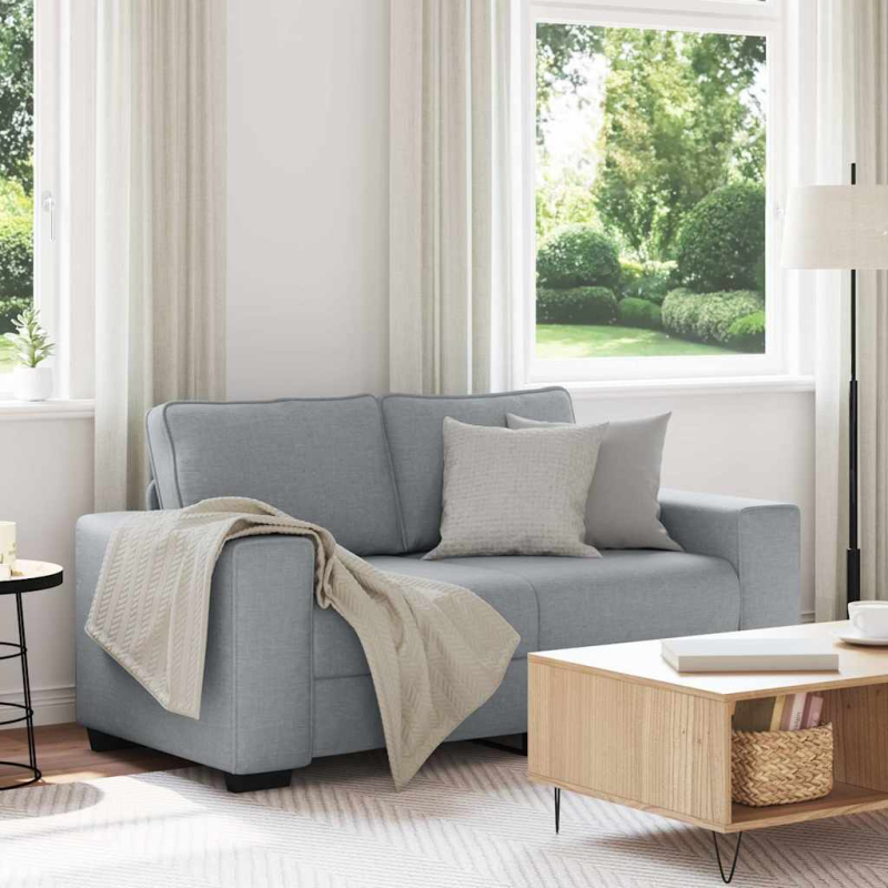 2-Sitzer-Sofa Hellgrau 120 cm Stoff