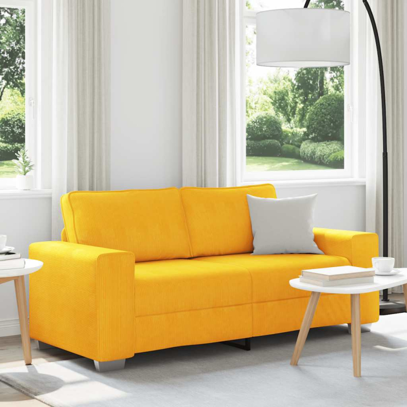 Zweisitzer-Sofa Hellgelb 140 cm Cordstoff