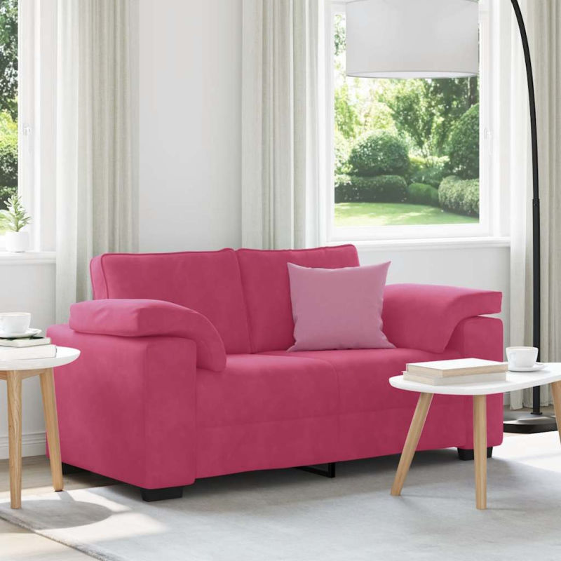 Zweisitzer-Sofa Weinrot 120 cm Samt