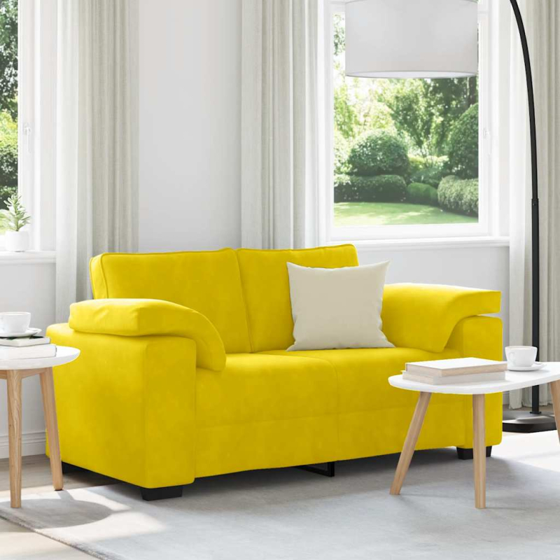 Zweisitzer-Sofa Gelb 120 cm Samt