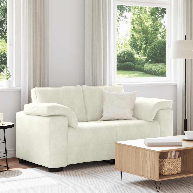 Zweisitzer-Sofa Creme 120 cm Samt