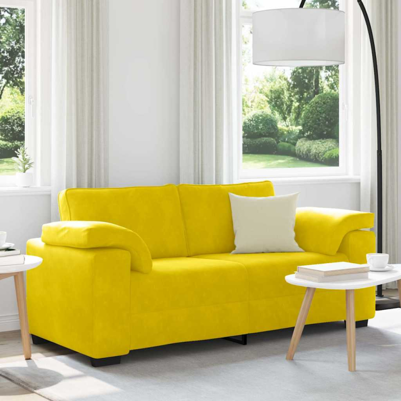 Zweisitzer-Sofa Gelb 140 cm Samt