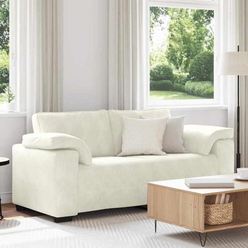 Zweisitzer-Sofa Creme 140 cm Samt
