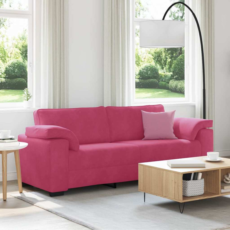 3-Sitzer-Sofa Weinrot 178 cm Samt