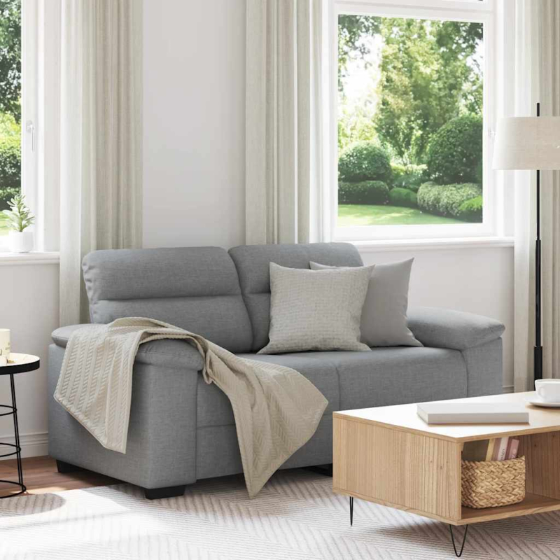 2-Sitzer-Sofa Hellgrau 120 cm Stoff