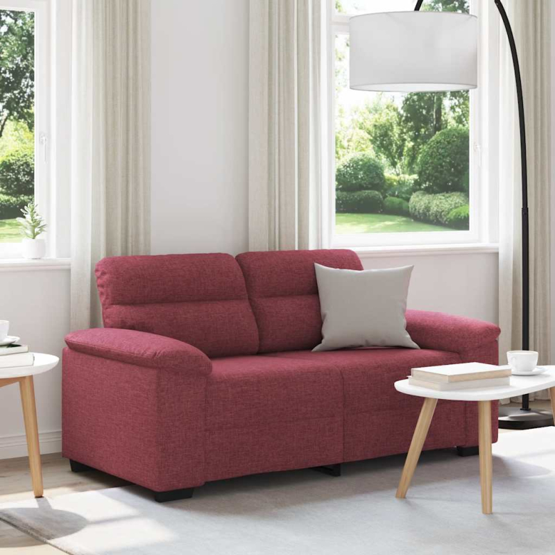 2-Sitzer-Sofa Weinrot 120 cm Stoff