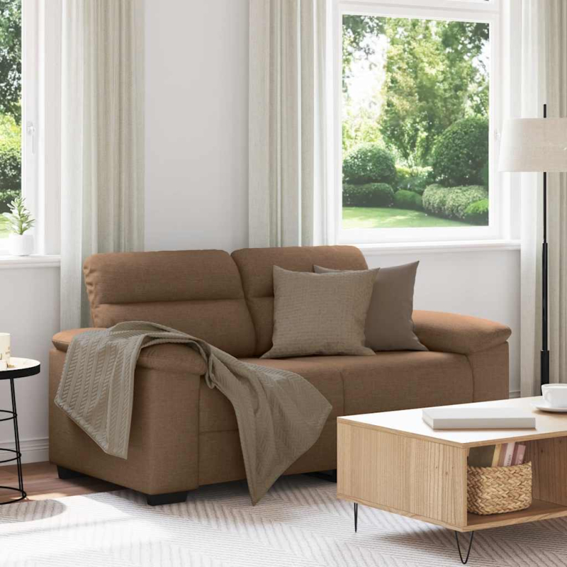 2-Sitzer-Sofa Braun 120 cm Stoff