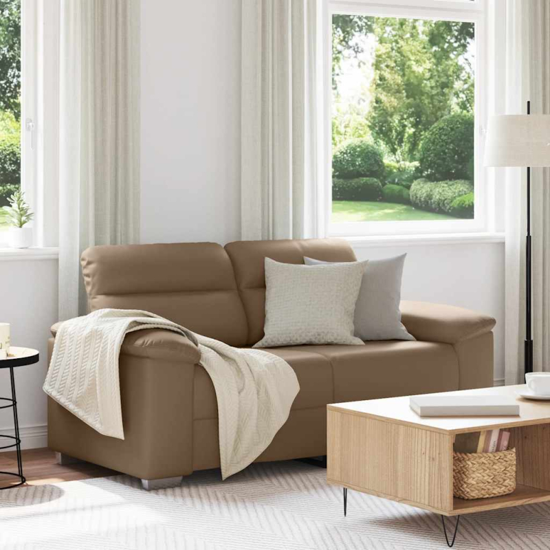 2-Sitzer-Sofa Cappuccino-Braun 120 cm Kunstleder