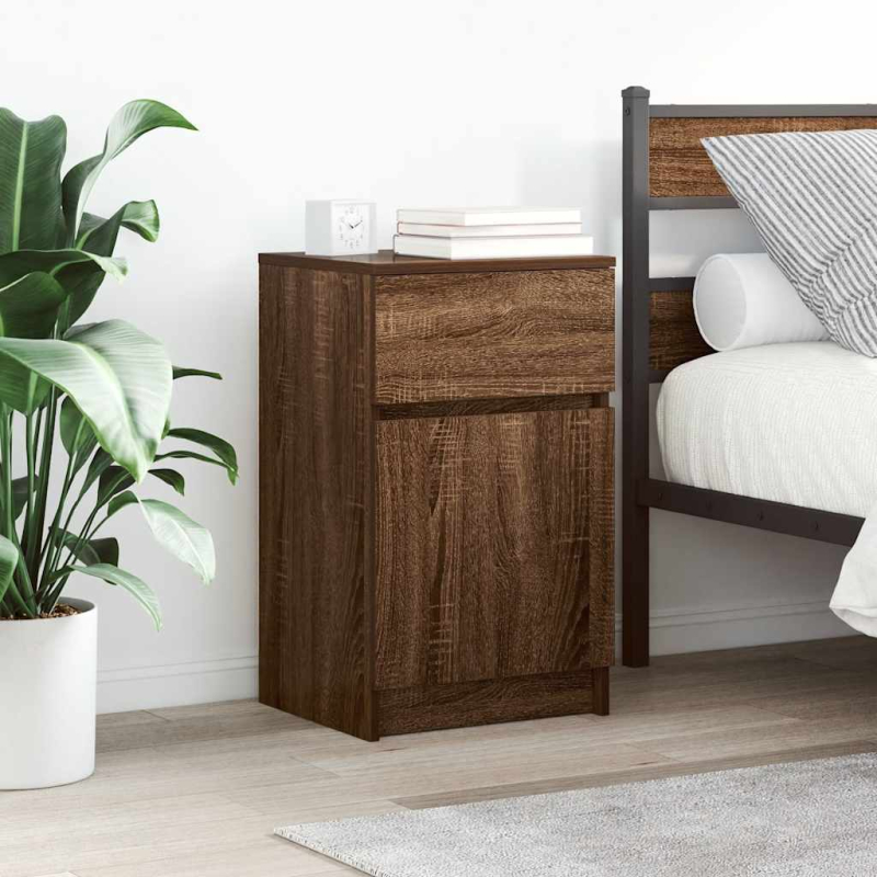 Nachttische 2 Stk. Braun Eichen-Optik 39x35x65 cm Holzwerkstoff