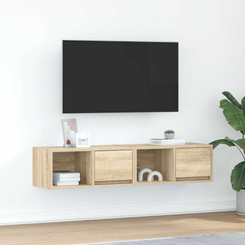 TV-Schränke 2 Stk. Sonoma-Eiche 60x31x25,5 cm Holzwerkstoff