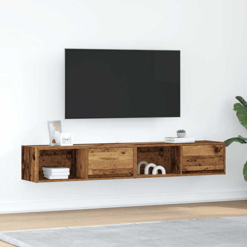 TV-Schränke 2 Stk. Altholz-Optik 80x31x25,5 cm Holzwerkstoff