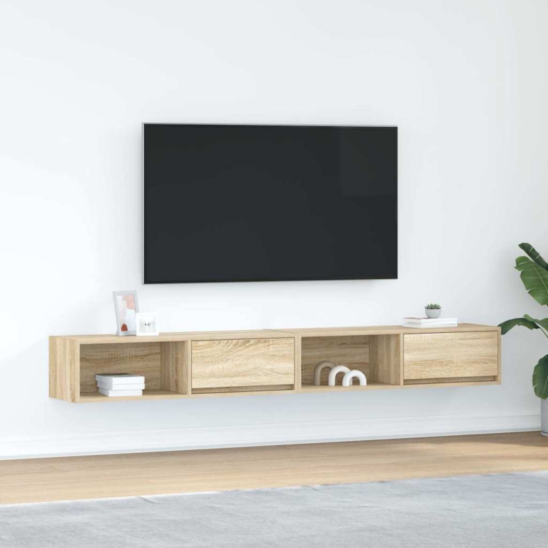 TV-Schränke 2 Stk. Sonoma-Eiche 100x31x25,5 cm Holzwerkstoff