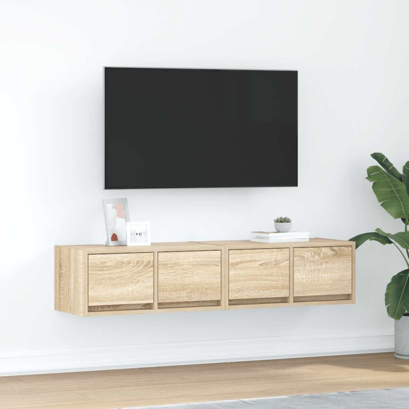 TV-Schränke 2 Stk. Sonoma-Eiche 60x31x25,5 cm Holzwerkstoff
