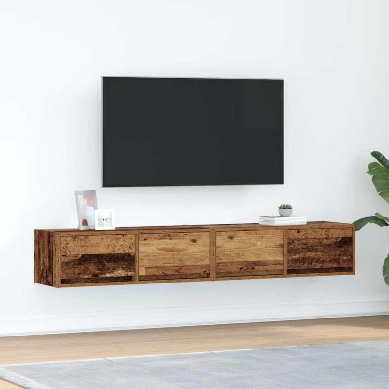 TV-Schränke 2 Stk. Altholz-Optik 80x31x25,5 cm Holzwerkstoff