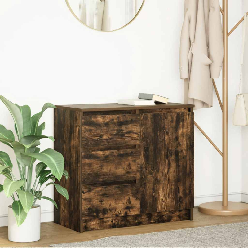 Sideboard mit Schublade Räuchereiche 71x35x65 cm Holzwerkstoff