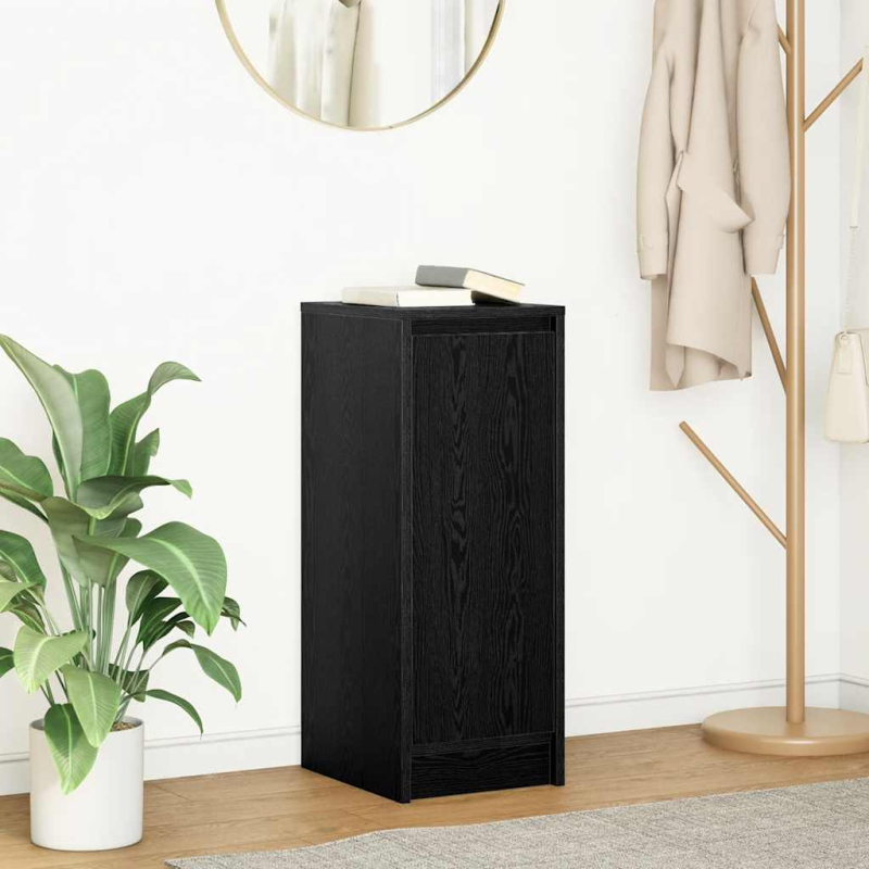 Sideboard Schwarz Eichen-Optik 29,5x34x76 cm Holzwerkstoff