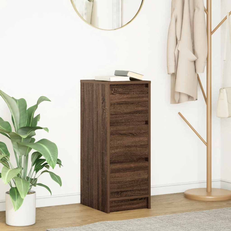 Sideboard Braun Eichen-Optik 29,5x34x76 cm Holzwerkstoff