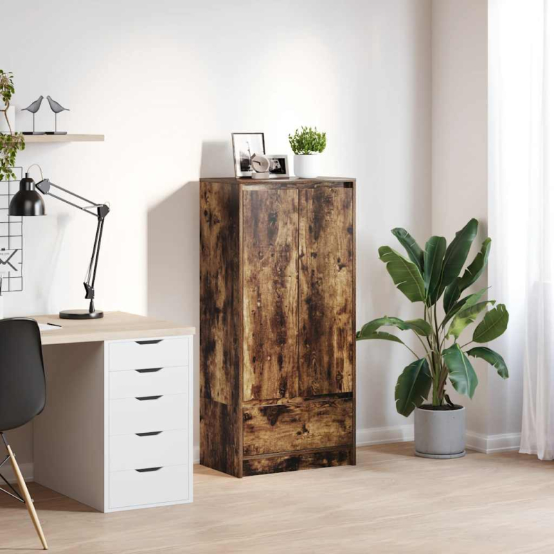 Schrank mit Schublade Räuchereiche 55,5x34x119,5 cm