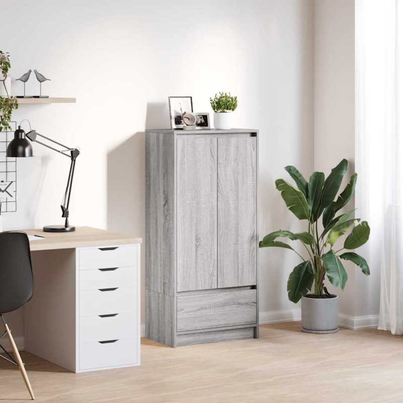Schrank mit Schublade Grau Sonoma 55,5x34x119,5cm Holzwerkstoff