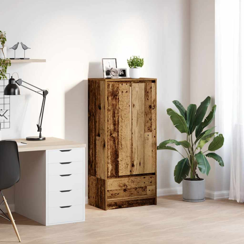 Schrank mit Schublade Altholz-Optik 55,5x34x119,5 cm