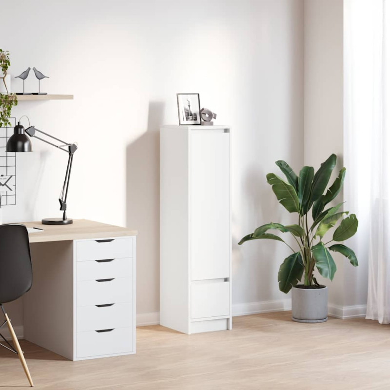 Highboard Weiß 29,5x34x119,5 cm Holzwerkstoff