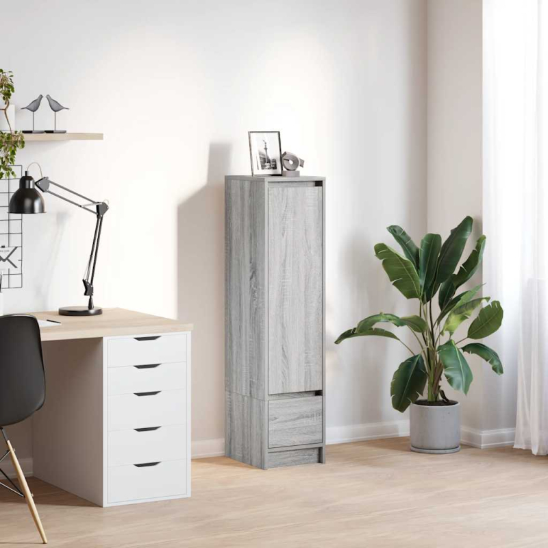 Highboard Grau Sonoma 29,5x34x119,5 cm Holzwerkstoff