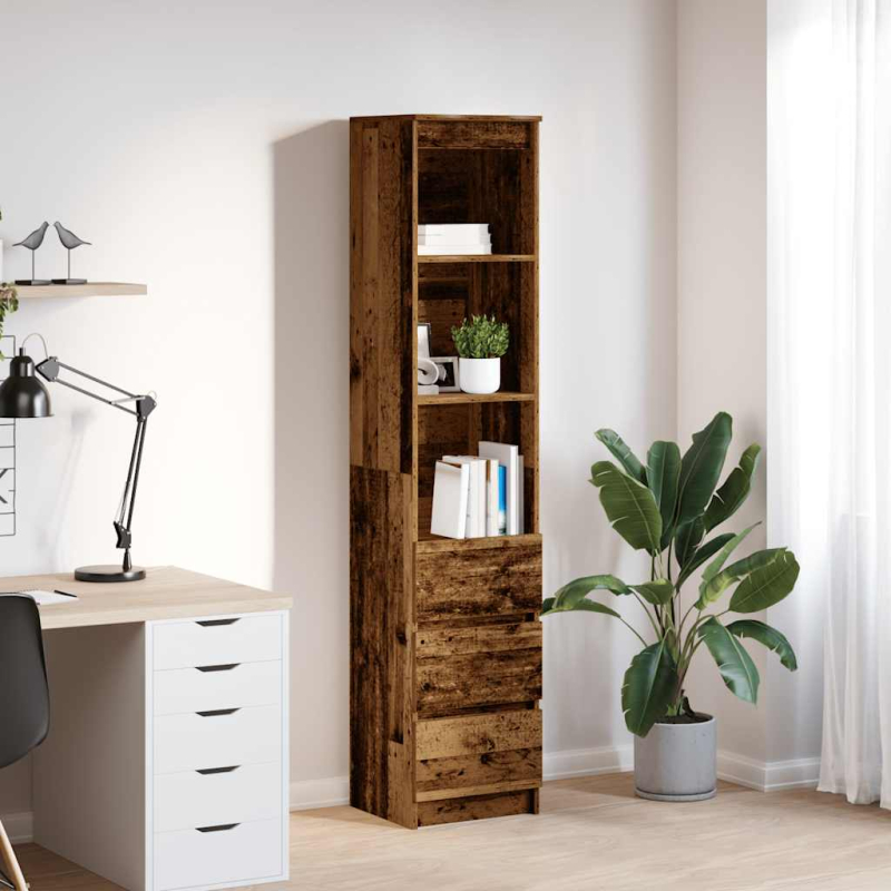 Highboard Altholz-Optik 37,5x35x180 cm Holzwerkstoff