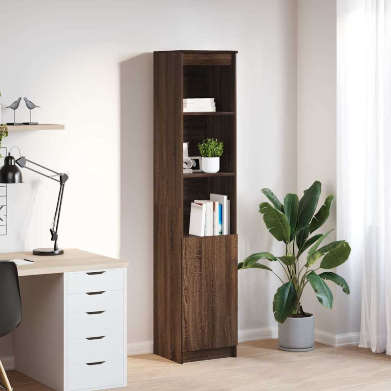 Highboard Braun Eichen-Optik 37,5x35x180 cm Holzwerkstoff